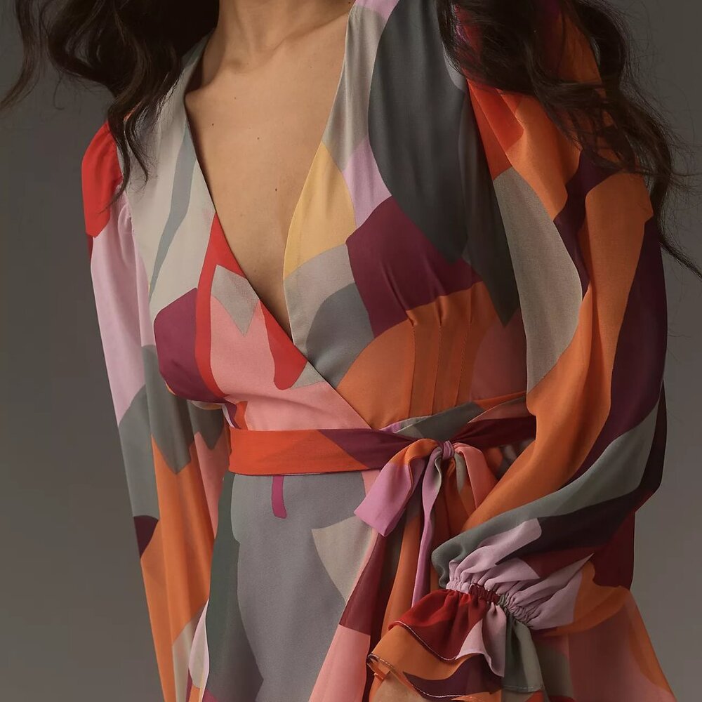 Hutch V-neck Tiered Wrap Maxi Dress - Picture 5 of 6